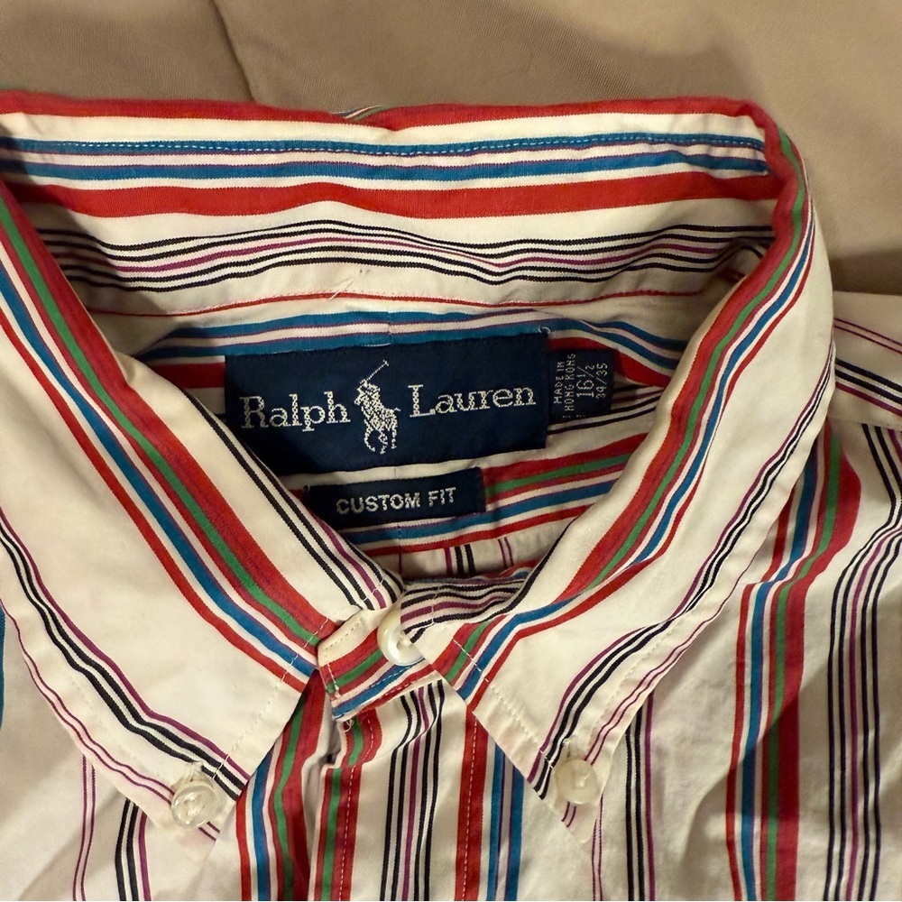 Polo Ralph Lauren men’s dress shirt stripes 16 1/2 34-35 EUC - Picture 3 of 4